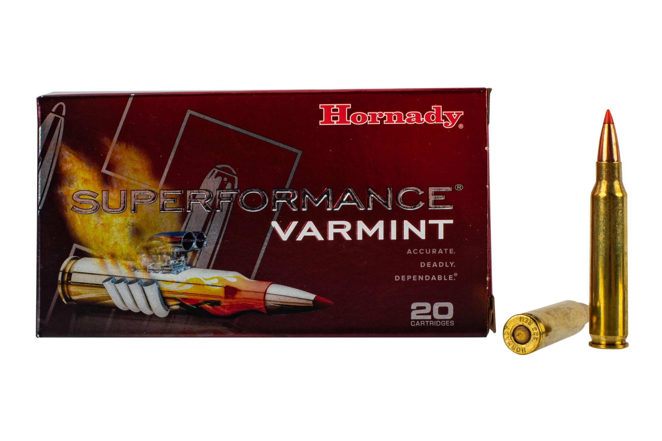 Hornady Superformance 223 Remington 53gr V-Max Ammo - Box of 20 H8025
